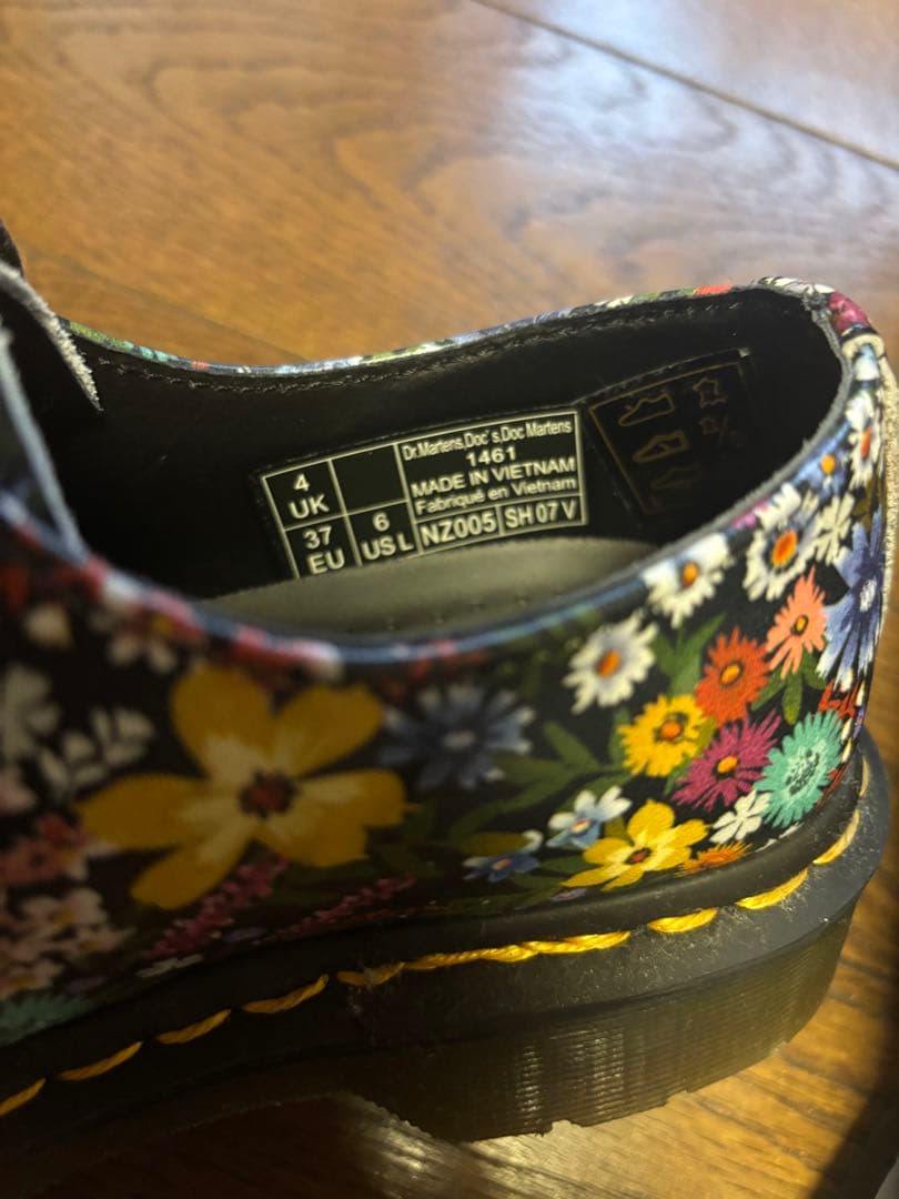【美品】Dr. Martens 1461 花柄レザー 3ホールシューズ UK4