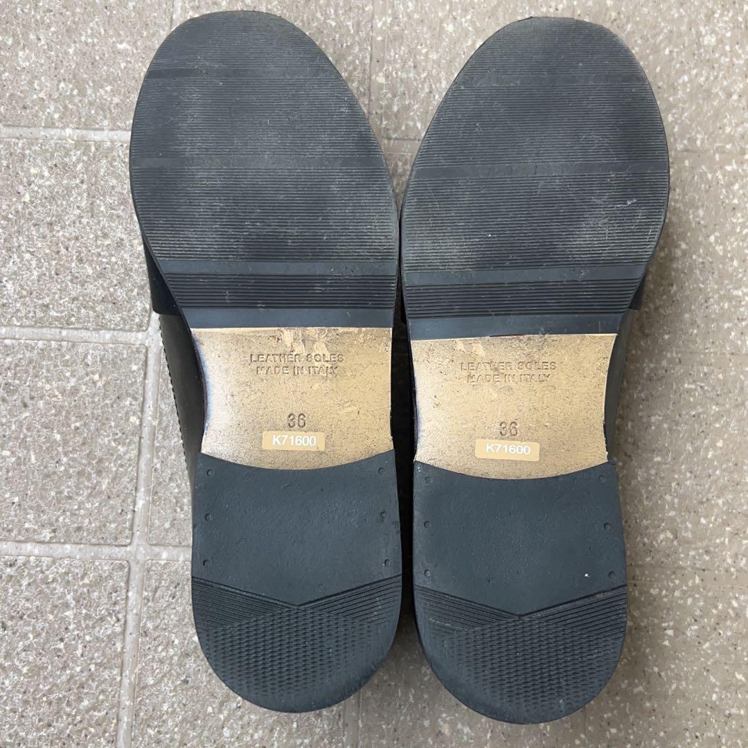 美品　ディエゴベリーニ　ローファー　36 ブラック　リボン　黒