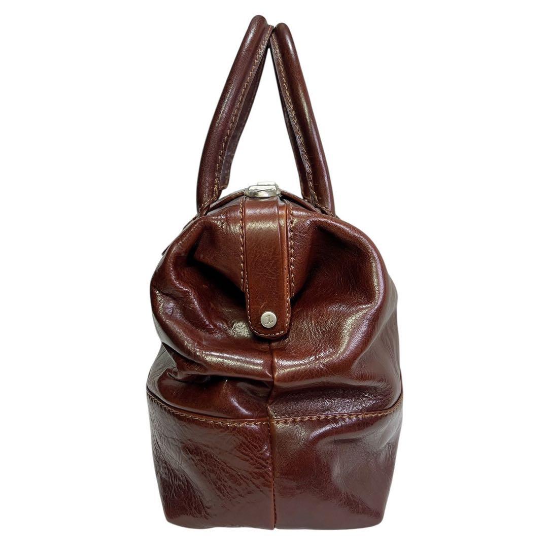 FORTUNY ブラウンレザー ビンテージ ボストンバッグ 鍵付き