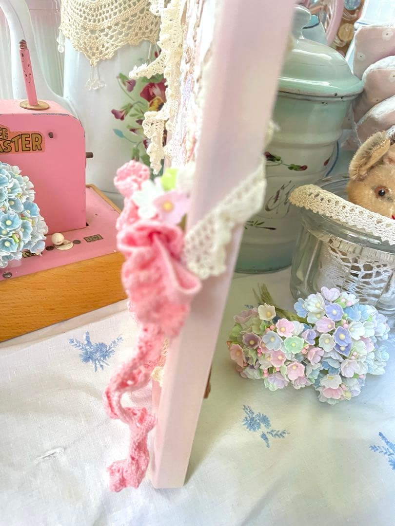 アンティークキルト＆アニマル刺繍フレーム♡ハンドメイド·͜· ♡