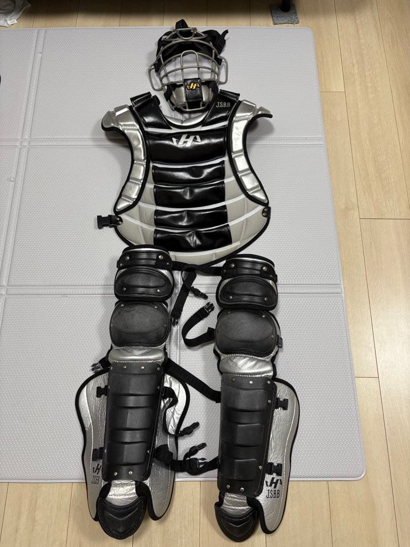 フリーヘイト ハタケヤマ　一般軟式用キャッチャー防具　シルバー　値下げ