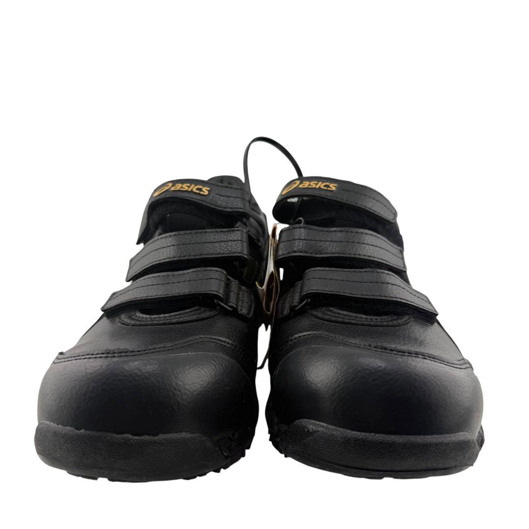 新品展示品　タグ付 asics 安全靴 25.0cm 黒 作業靴 マジックテープ