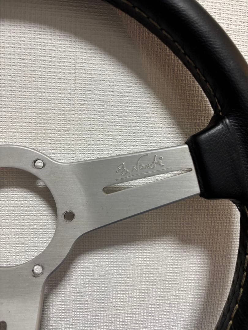 NARDI CLASSIC ブラックレザー＆シルバースポークステアリング 本体