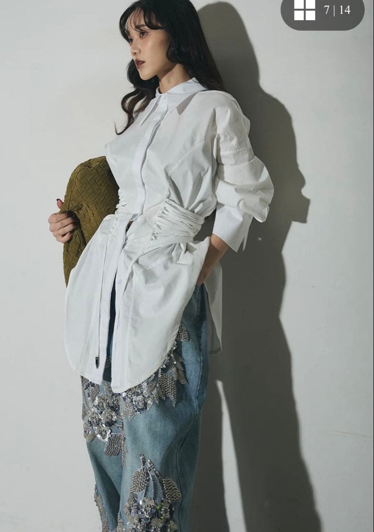 ANDREA&Co. ウエストレースアップブラウス