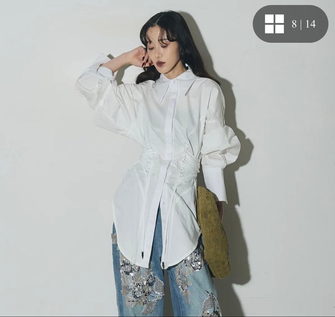 ANDREA&Co. ウエストレースアップブラウス