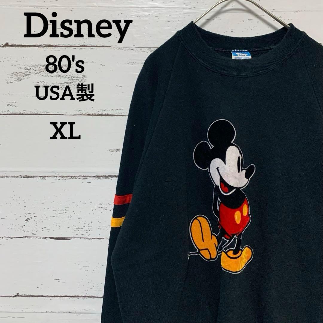 80s ディズニーオフィシャルミッキーフロッキースウェット トレーナーUSA製