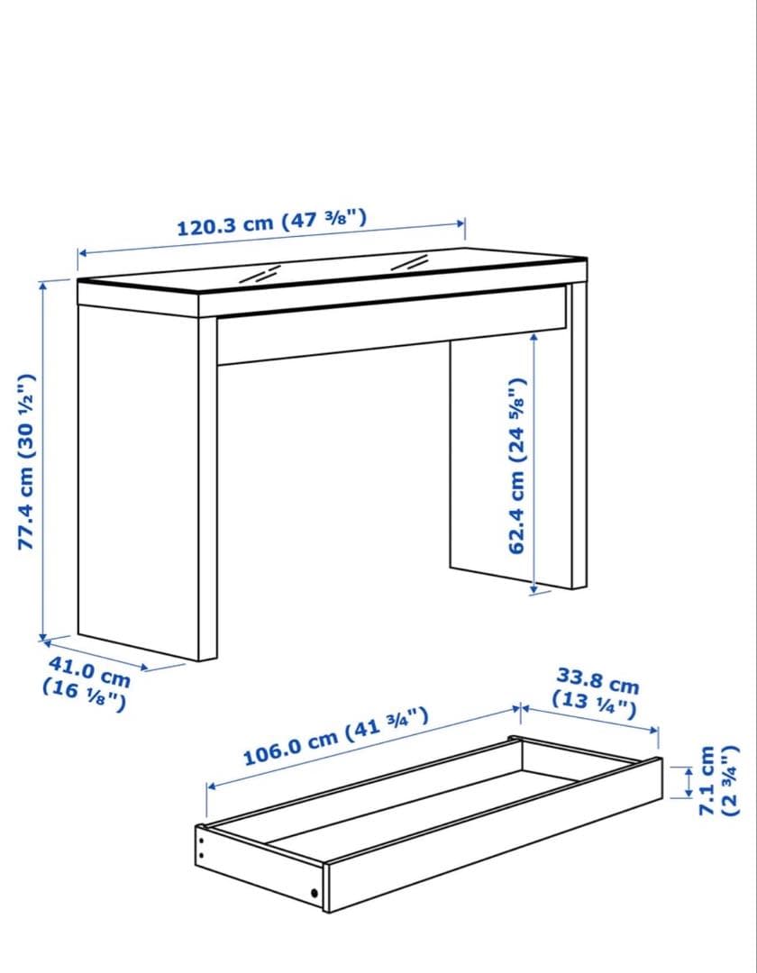 IKEA イケア　ドレッサー　MALM マルム　ホワイト