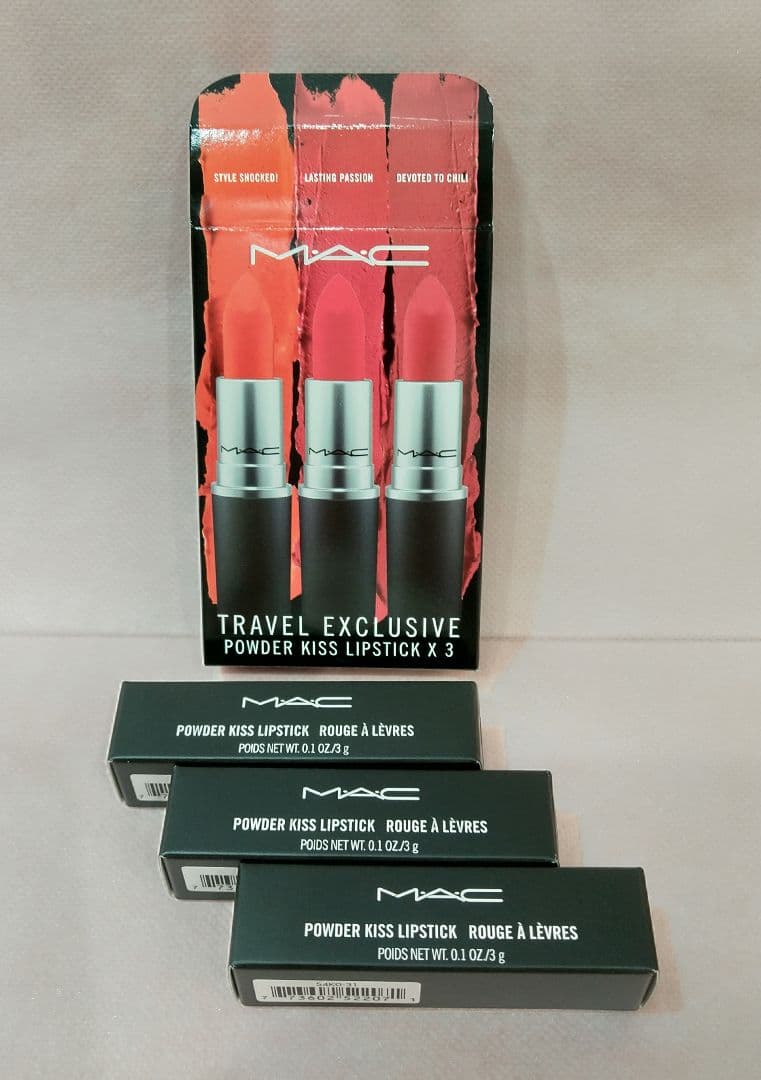 MACパウダーキスリップスティック×３