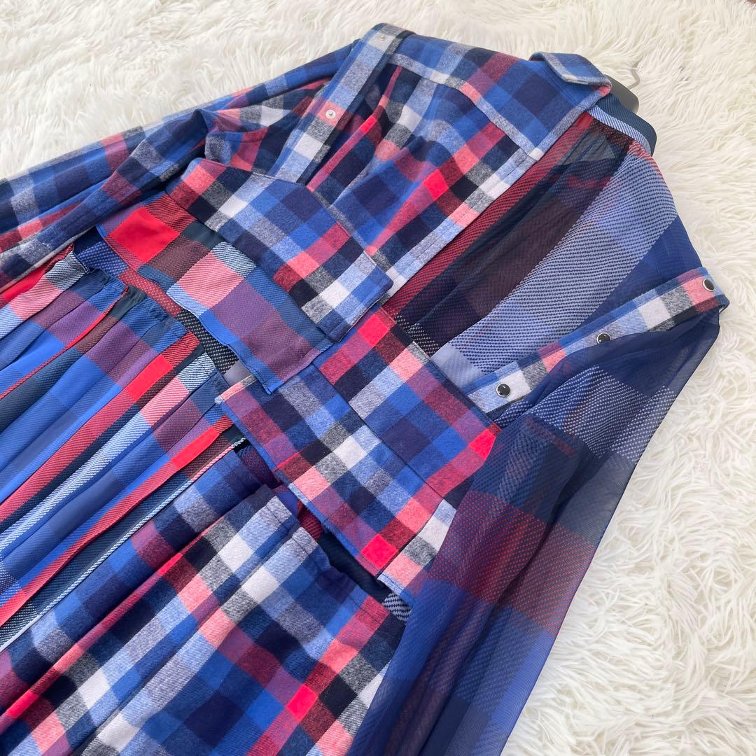 【タグ付】サカイ　sacai チェックシャツワンピース　SIZE2