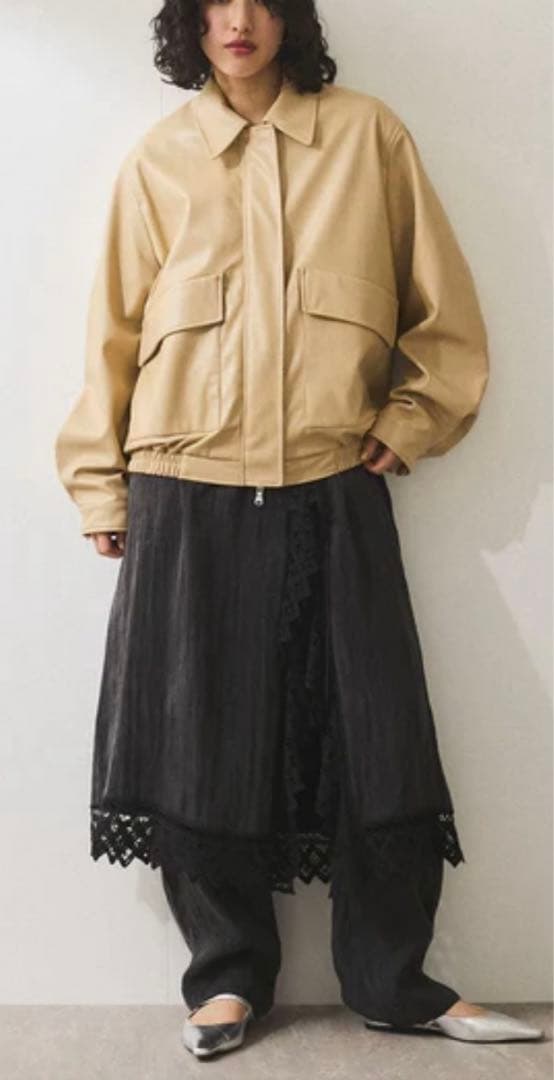 値下げ中【ADAM ET ROPE' FEMME】シンセティックレザーブルゾン