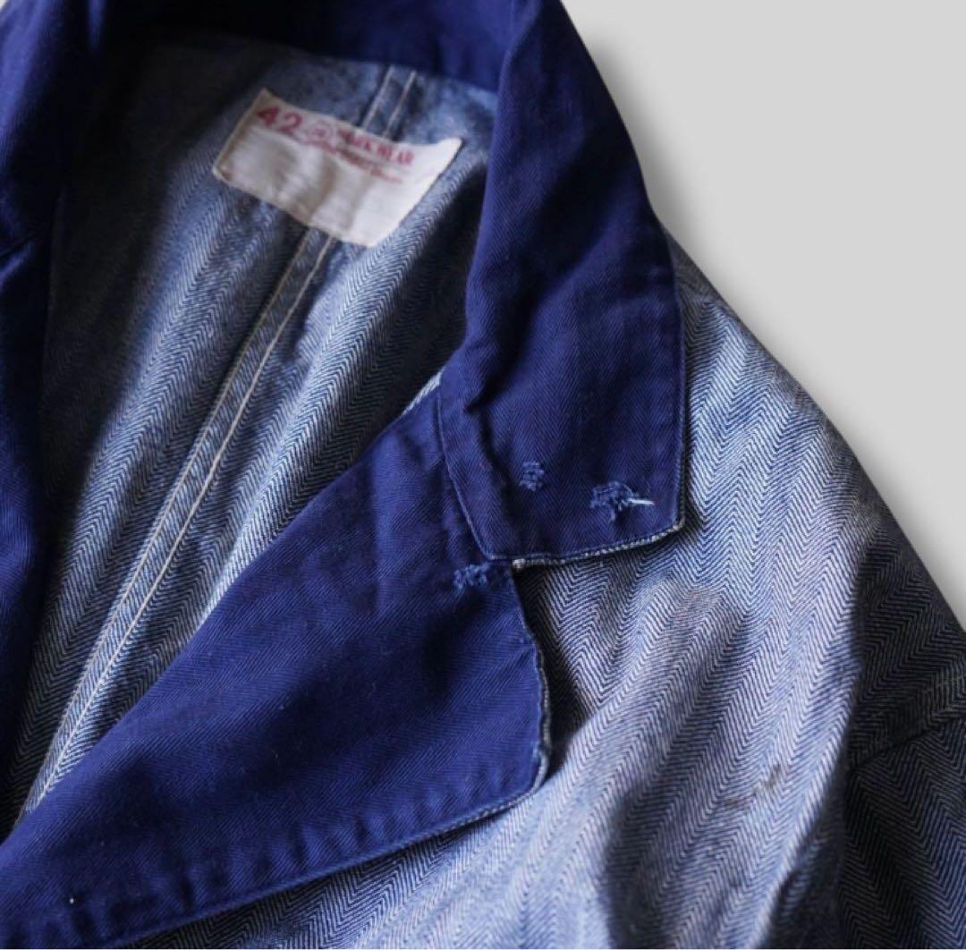 ヘリンボーンワークコート ショップコート メカニックコート 80's ロング