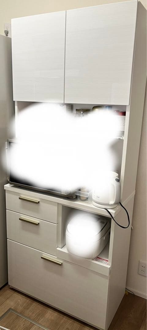 ニトリ　キッチンボード ソレル ホワイト　食器棚