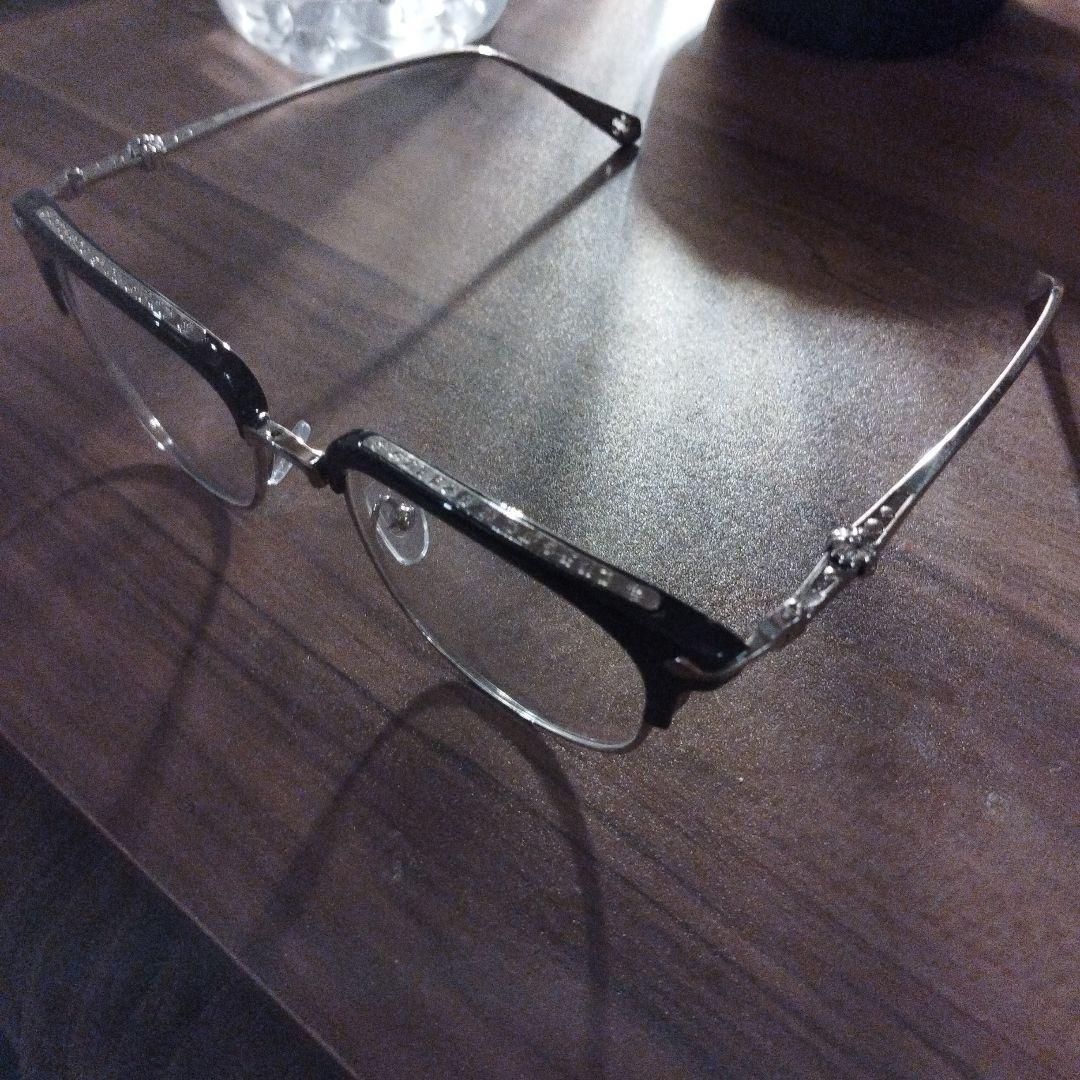 伊達メガネ ブラックフレーム ChromHearts ロンワンズ クロムハーツ好