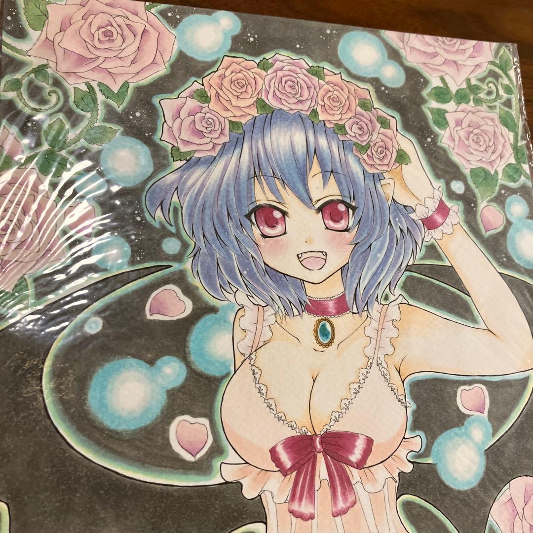 直筆　手描きオリジナルイラスト 色紙　レミリア　スカーレット　No39