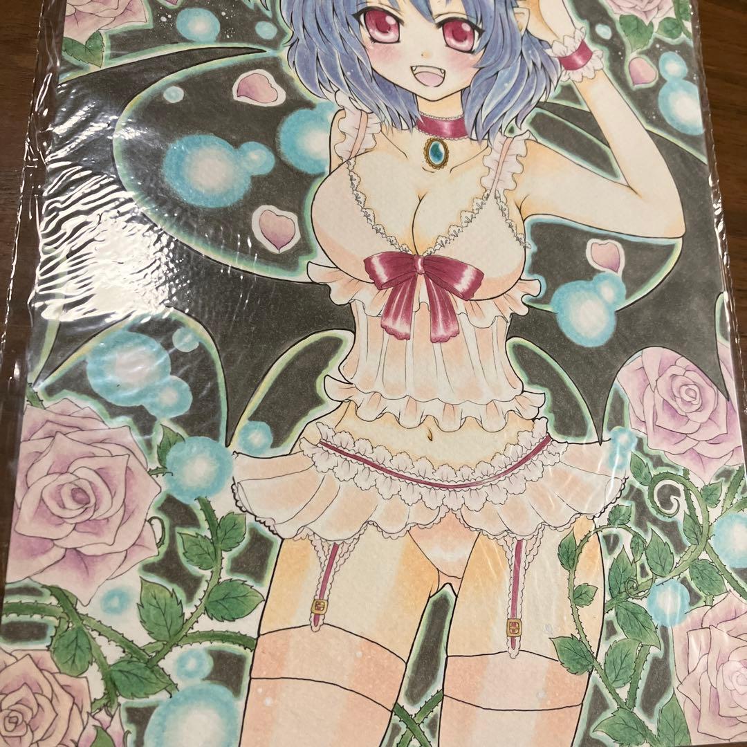 直筆　手描きオリジナルイラスト 色紙　レミリア　スカーレット　No39