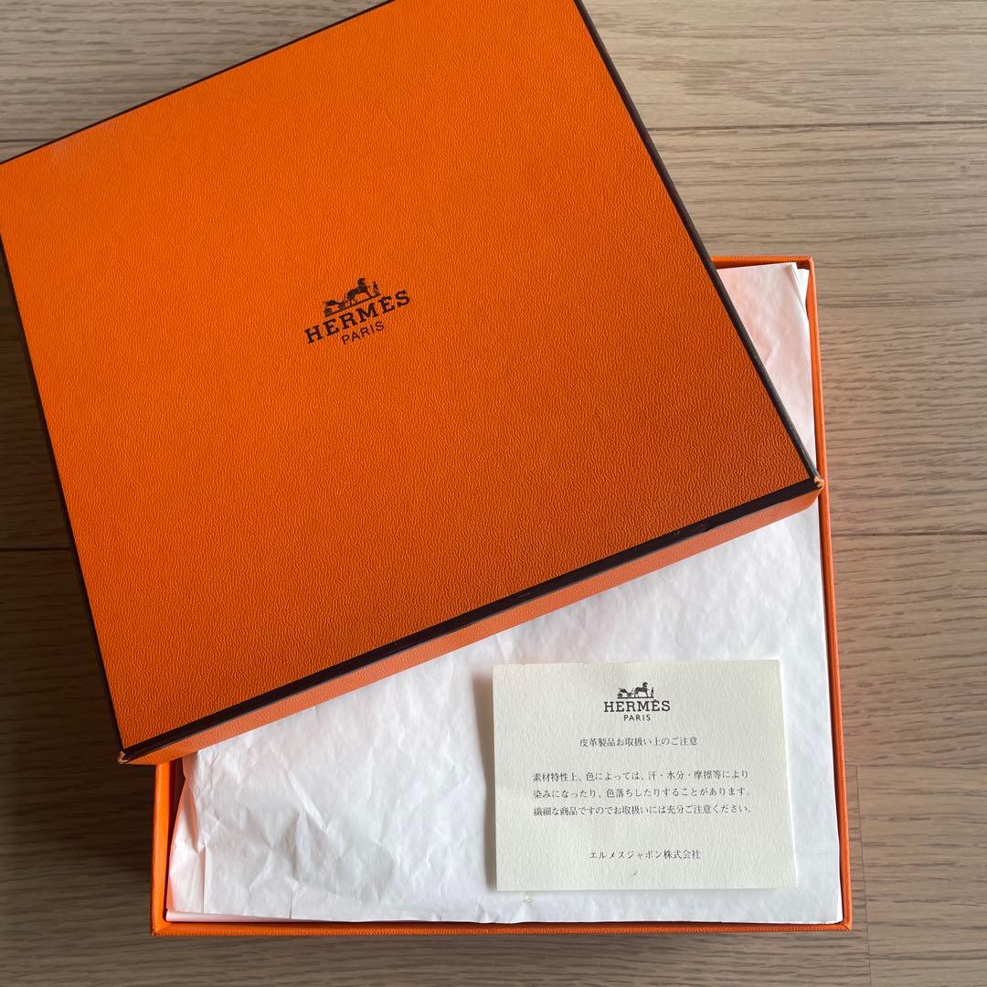 美品！HERMES オレンジ レザーベルト ゴールドバックル(新品)