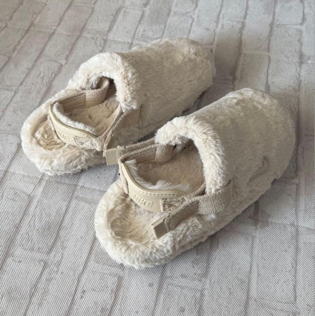 新品 24㎝ ナイキ W CALM MULE ファー NIKE サンダル