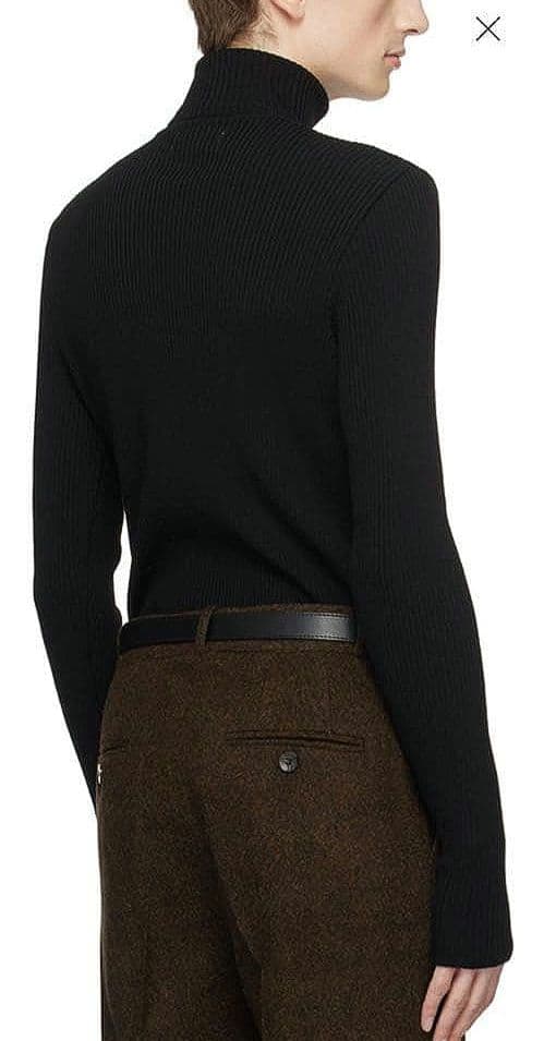 ernest w baker ブラックリブ編み タートルネック セーター ニット