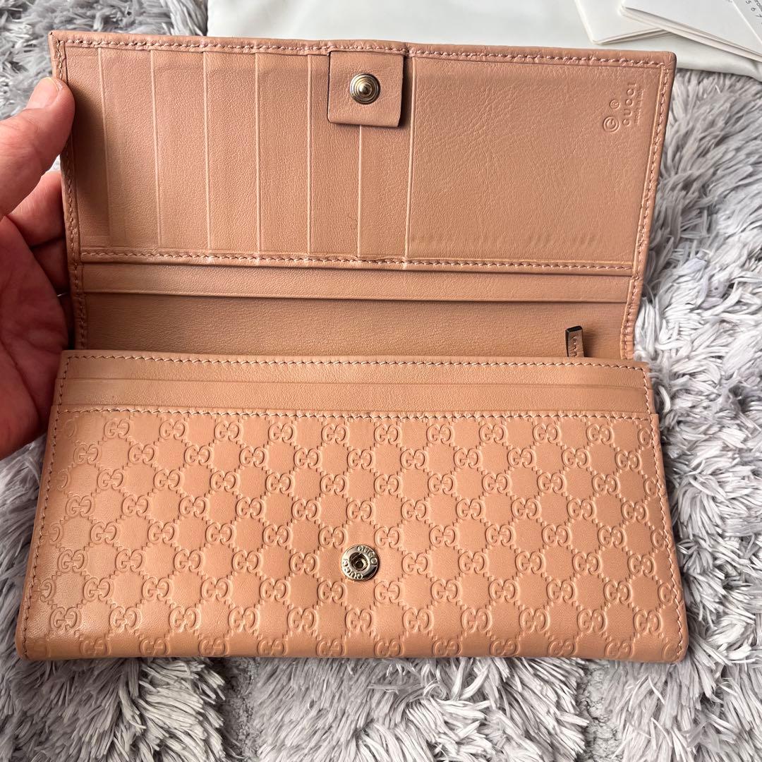 極美品✨GUCCI マイクロシマ　長財布　ベージュ　メンズ　レディース
