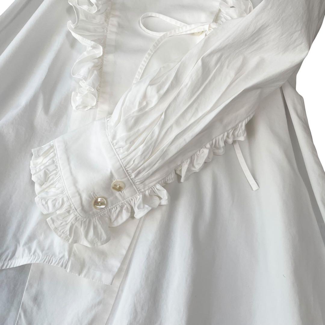 極美品✨ENFOLD FRILL OVER BL フリルオーバーブラウス 白 L
