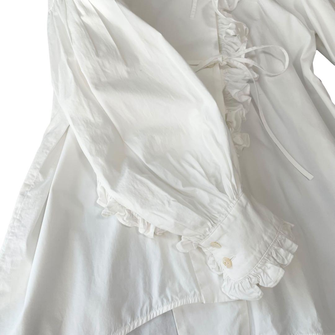 極美品✨ENFOLD FRILL OVER BL フリルオーバーブラウス 白 L