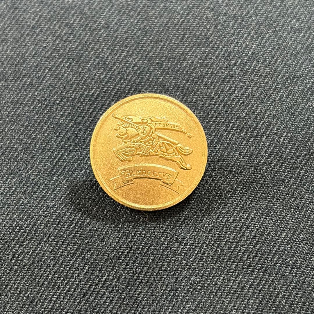 極美品 バーバリー 紺ブレ 刻印金ボタン ネイビー ダブル Mサイズ