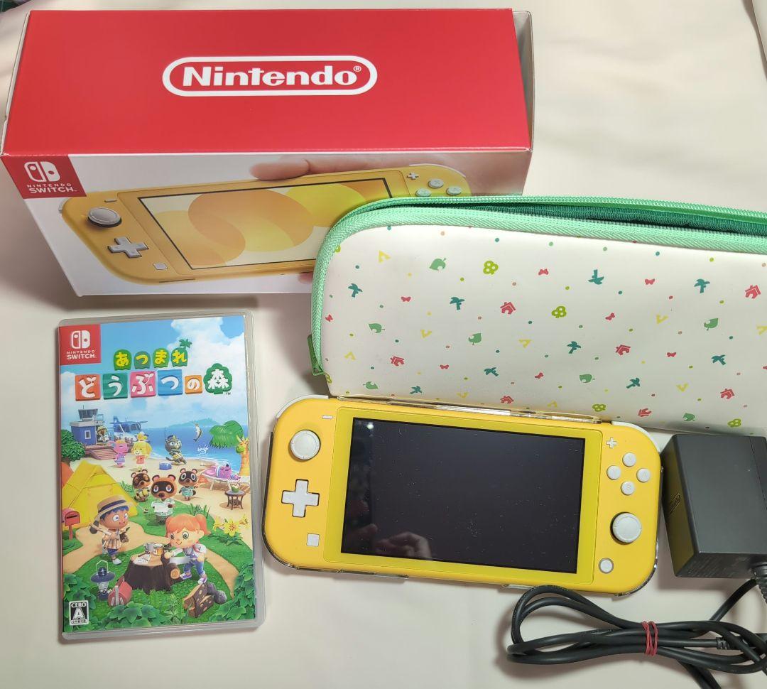 ①任天堂スイッチライト　イエロー、どうぶつの森