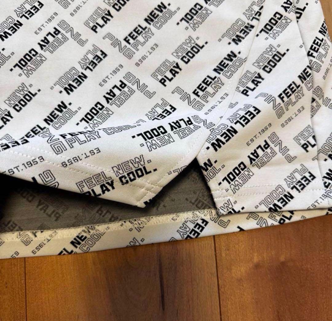 PING 長袖　ポロシャツ　スリットスカート　ストレッチ　総柄　春夏秋　長袖