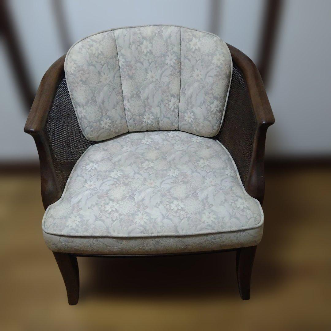 【昭和レトロ】カリモク　ドマーニ　アームチェア 木製フレーム