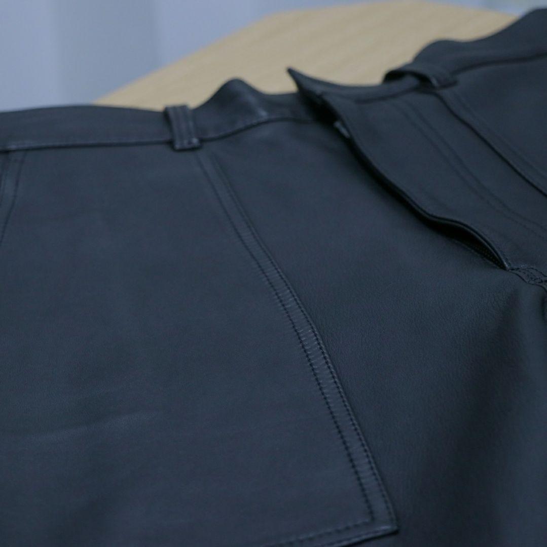 YLEVE SHEEP LEATHER PAINTER PANTS ブラック