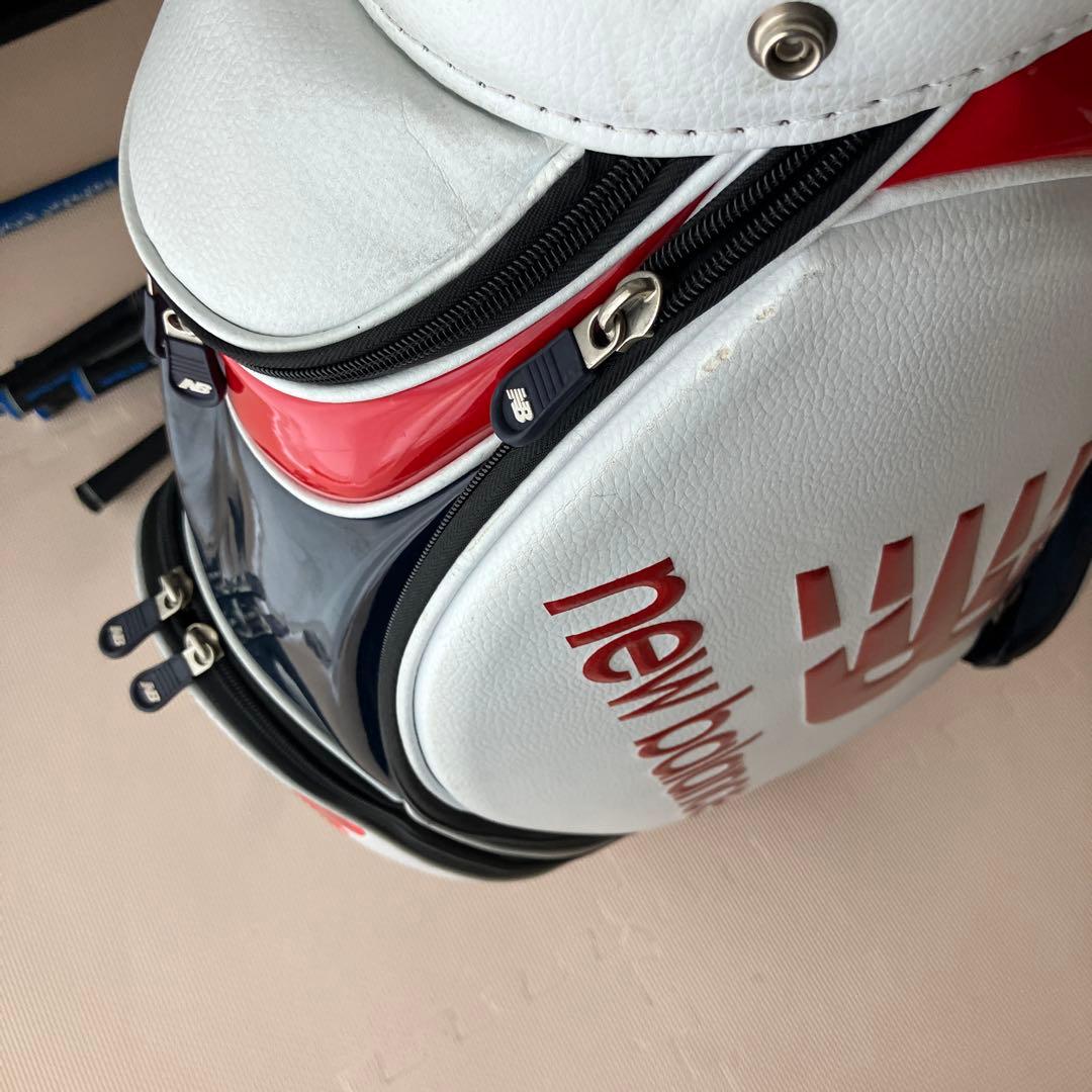 new balance ゴルフキャディバッグ ホワイト/レッド