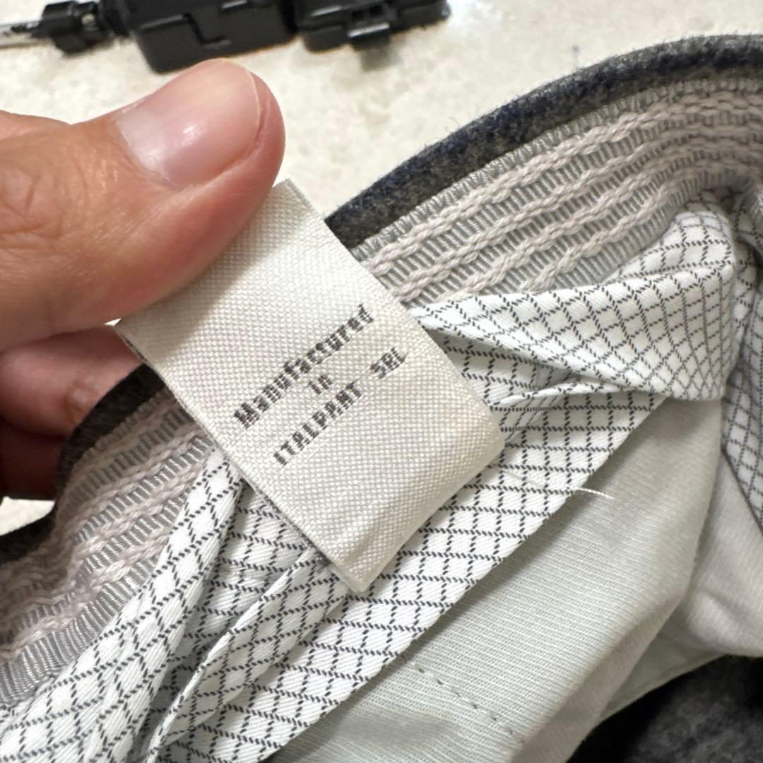 01 新品　タグ付　インコテックス　44 ウール　秋冬物　グレー　チェック