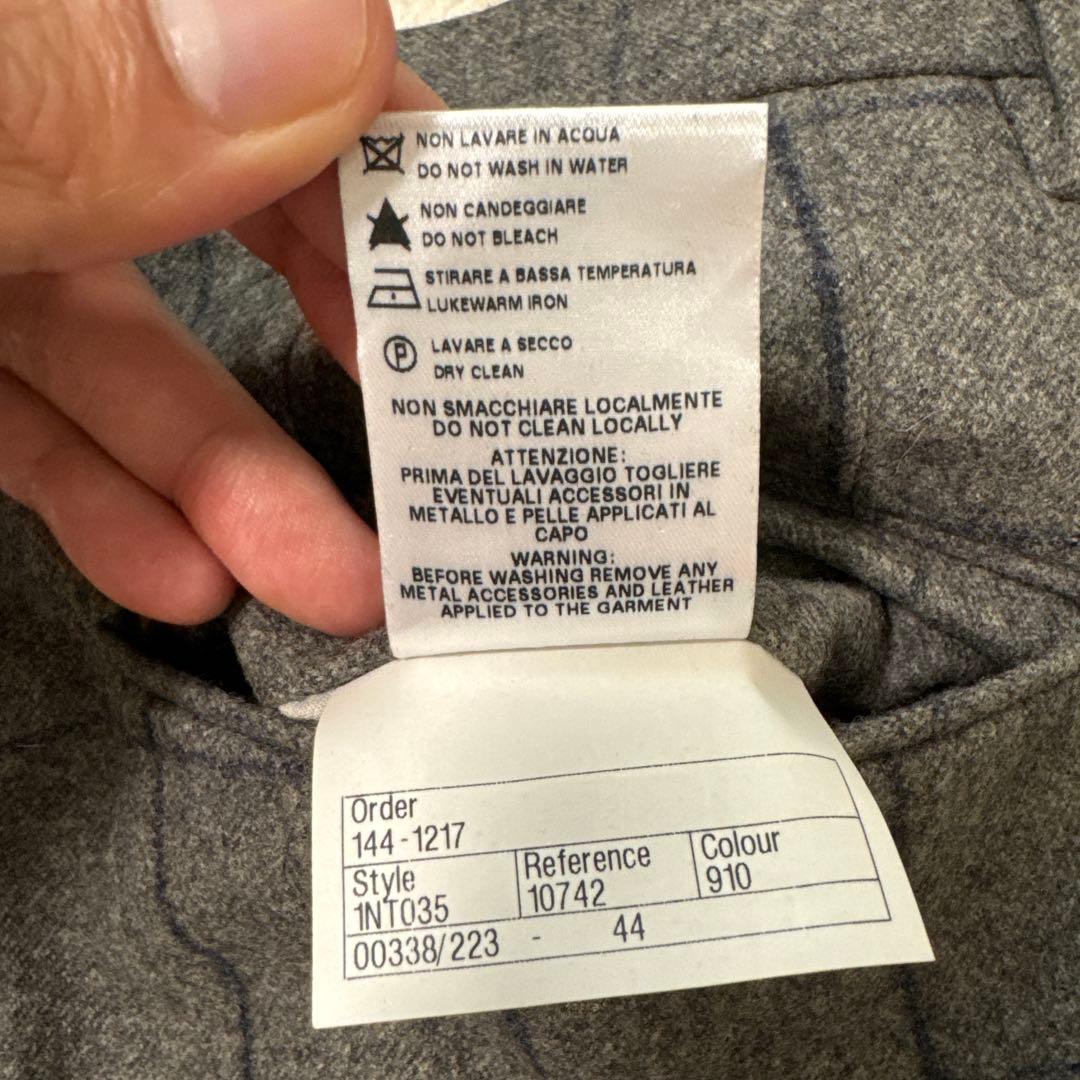 01 新品　タグ付　インコテックス　44 ウール　秋冬物　グレー　チェック