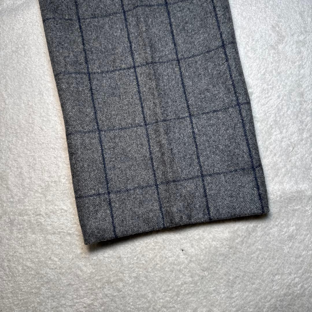01 新品　タグ付　インコテックス　44 ウール　秋冬物　グレー　チェック