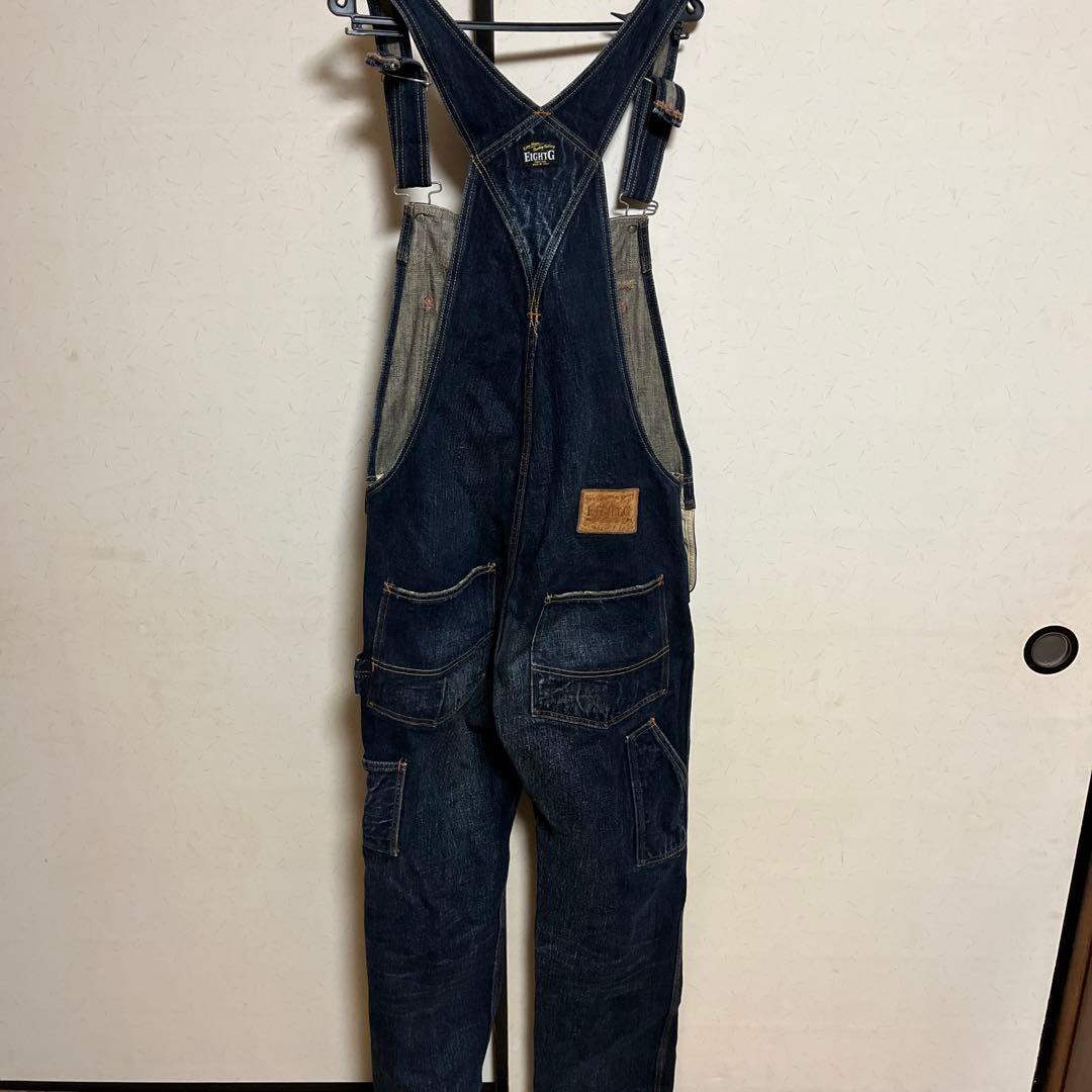 ［カバめん］EIGHT-G デニム　オーバーオール　ツナギ　W34