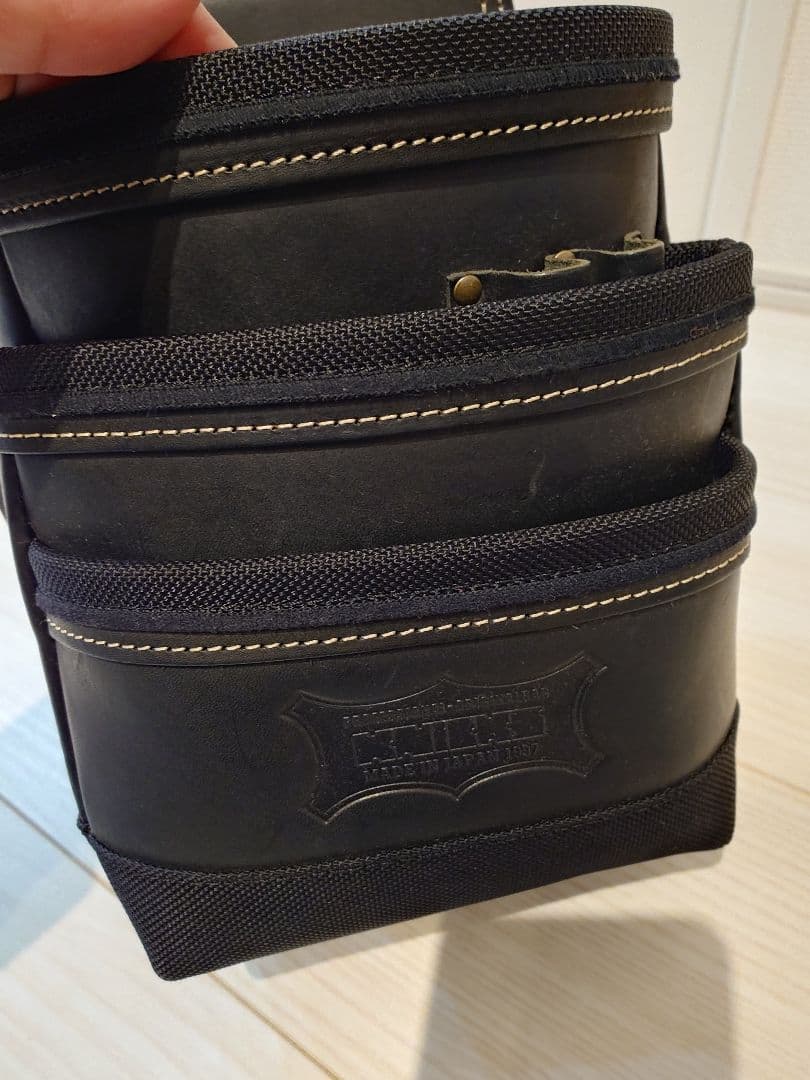 ニックス　KBB-301DD／総ヌメ革使用3段腰袋（バリスティック補強仕上げ）