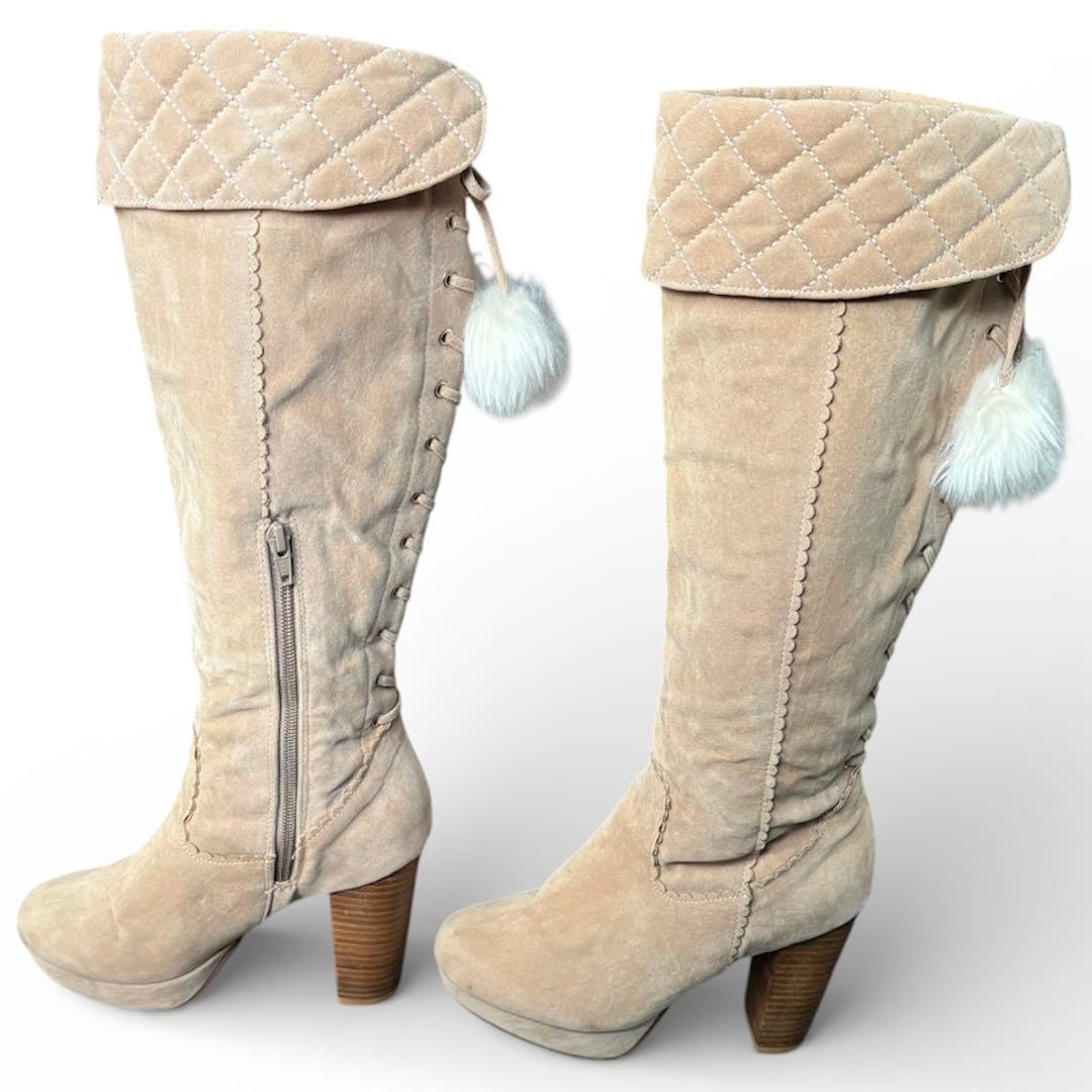 LIZ LISA スエードロングブーツ ベージュ M