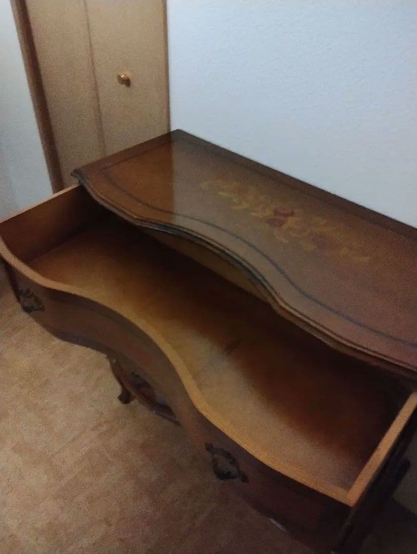 チェスト 4段 猫足 ブラウン 木目 イタリア家具 アンティーク調 ヴィンテージ