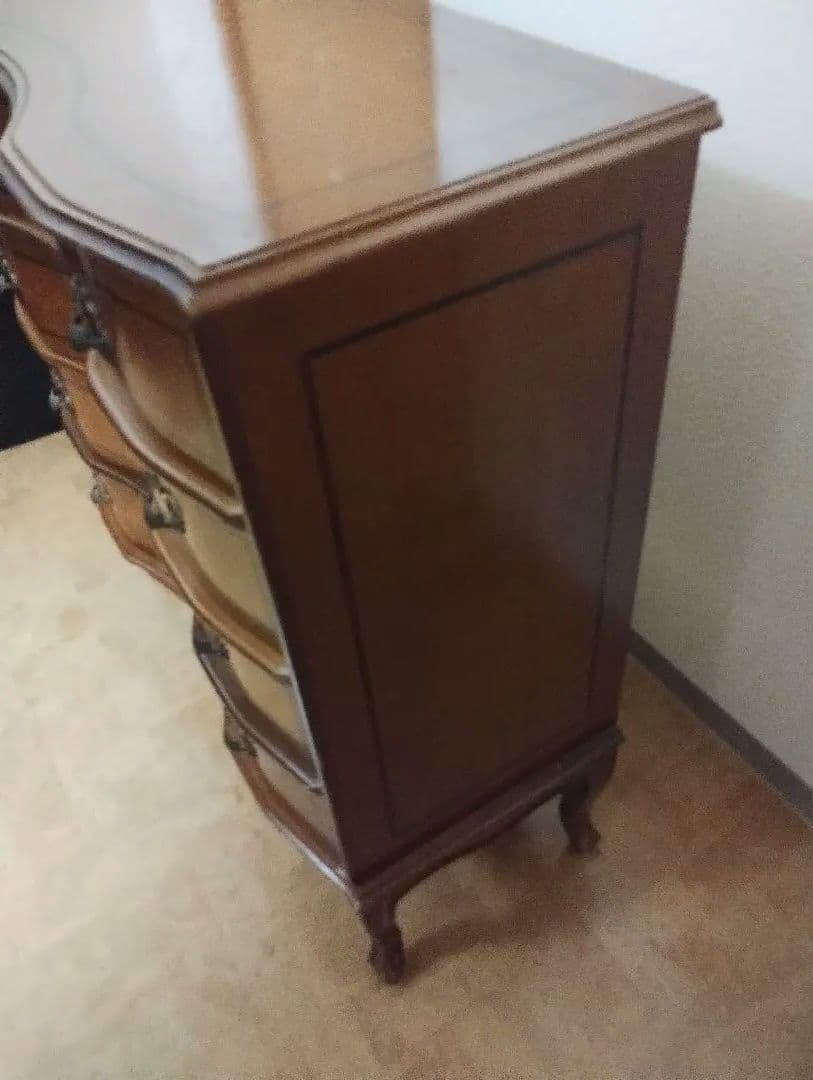 チェスト 4段 猫足 ブラウン 木目 イタリア家具 アンティーク調 ヴィンテージ