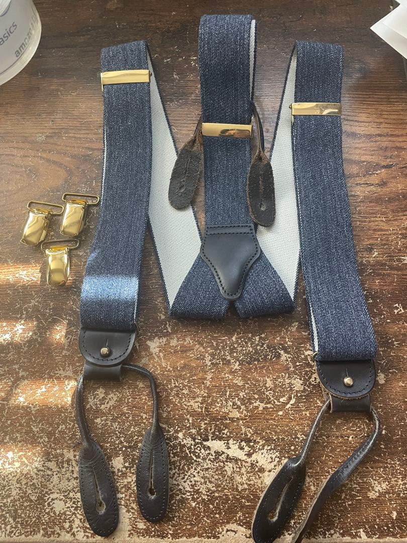  THURSTON サスペンダー インディゴ　デニム