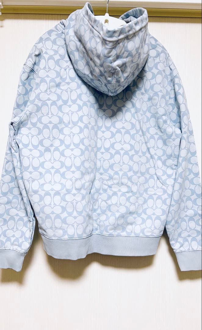 COACH 水色 フード付きパーカー