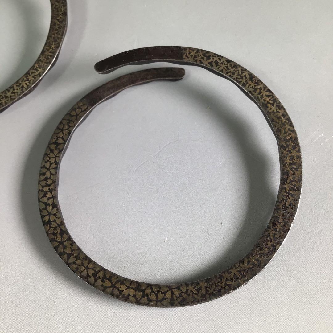 Ｒ６２９　釜釻　『高木治良兵衛造』『雲錦象嵌』『大角豆』『相生鐶』　共箱　茶道具