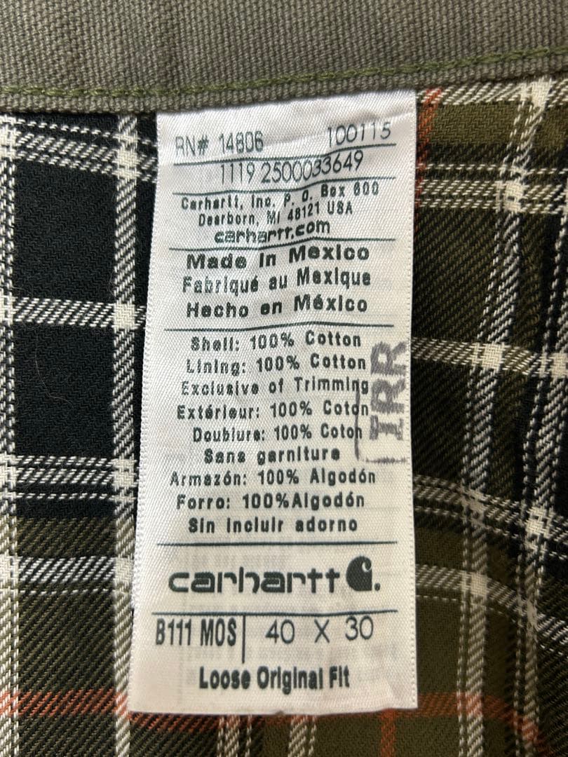 カーハートペインターMos フランネルライナー B111-MOSダック40/30