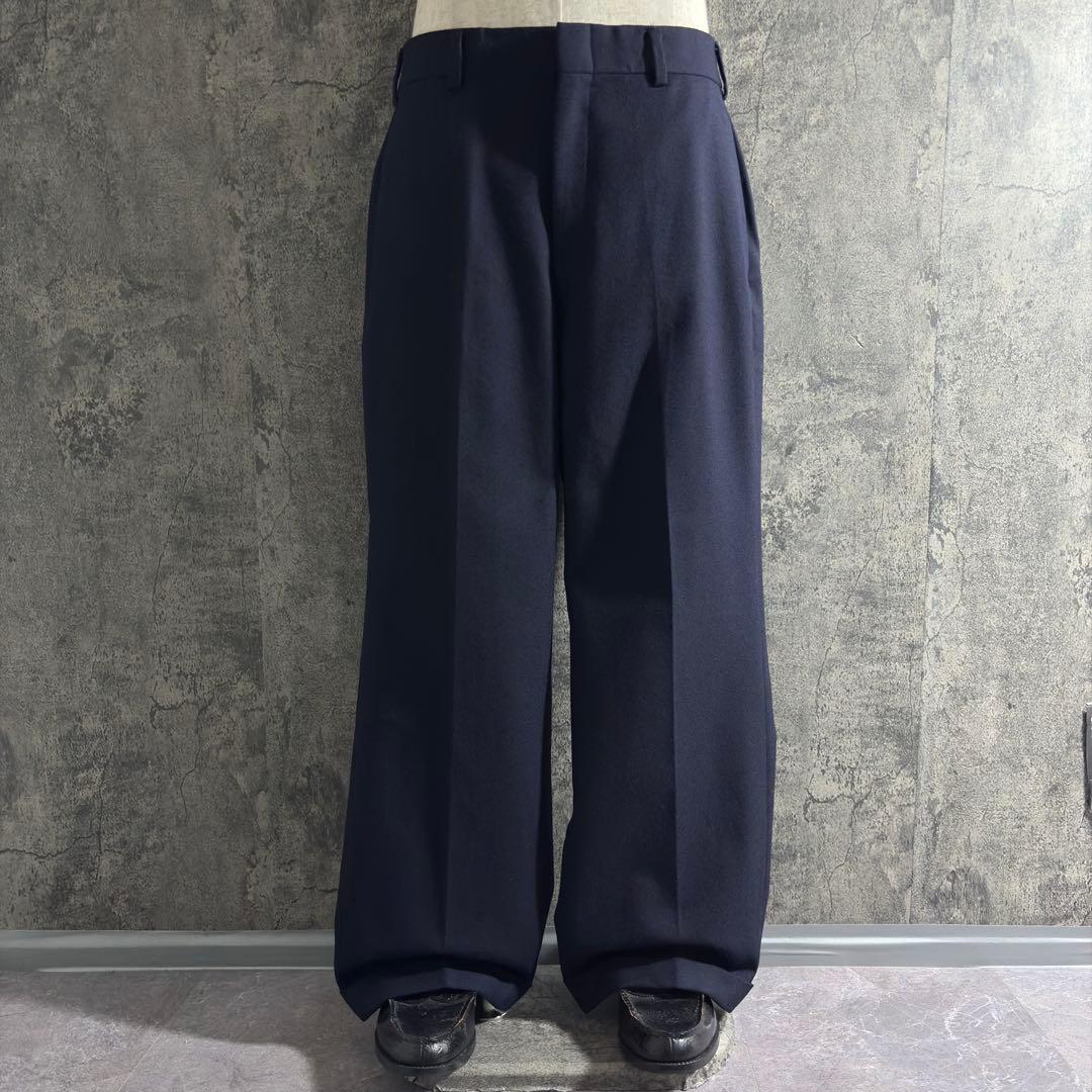 パンツ 90s J.PRESS wide wool slacks dark navy