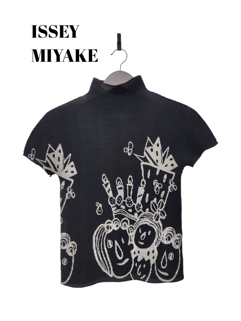 910112　me ISSEY MIYAKE　柄　ハイネック