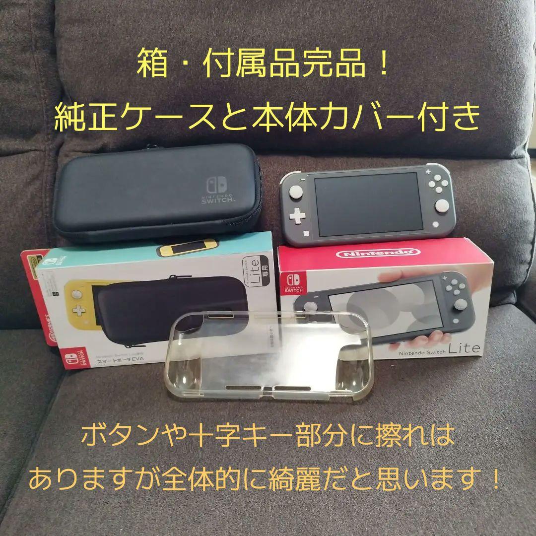 Nintendo Switch Lite グレー 専用ケース・カバー付き