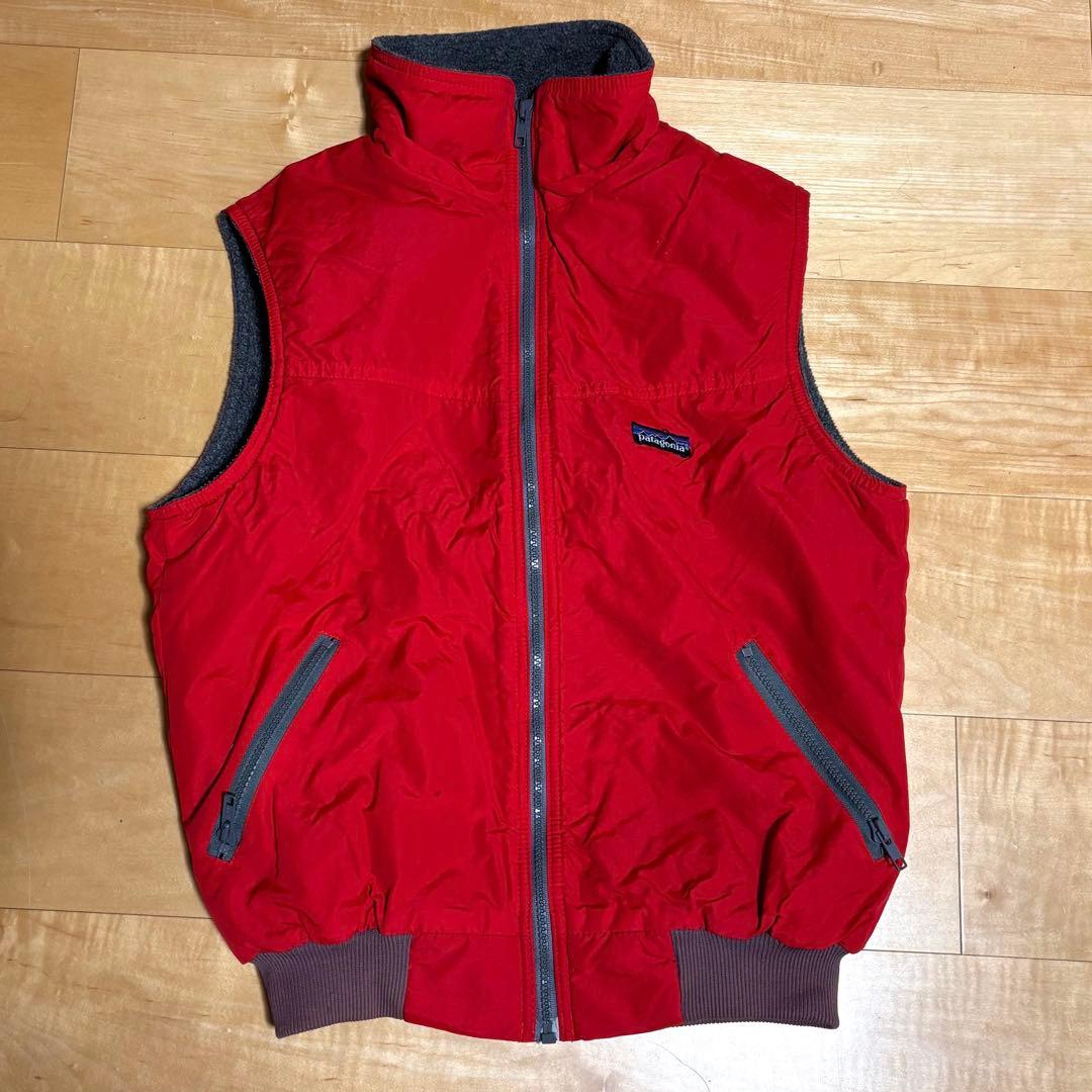 80s Patagonia シェルドシンチラベスト ヴィンテージ　古着　赤