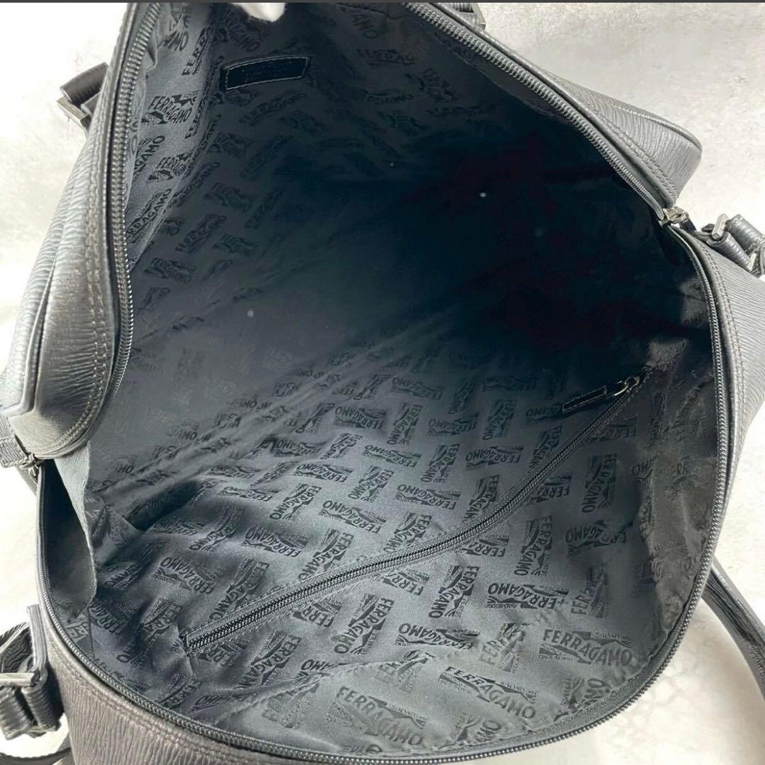 【美品】フェラガモ トートバッグ 2way ロゴ レザー 黒 大容量