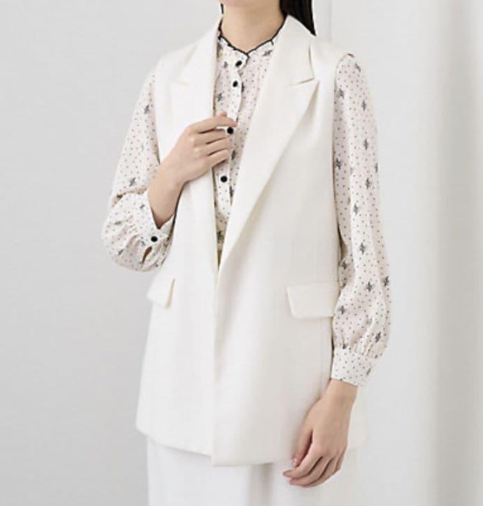 ANAYI　バスケットツイード ペプラムジレ38