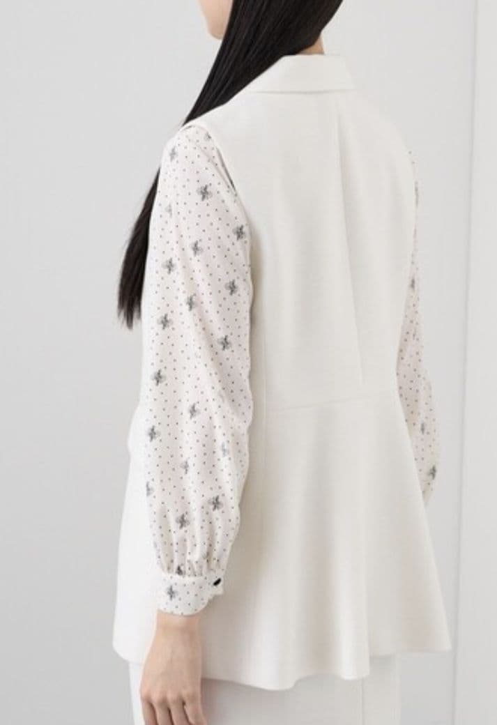 ANAYI　バスケットツイード ペプラムジレ38